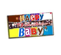 Happy Valentine Baby Novelty Chocolate Bar Wrapper Label for Valentines, Birthday, Anniversary Xmas, Gift Present #731 (without chocolate bar)