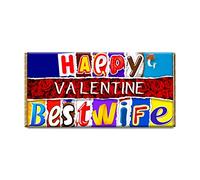 Happy Valentine Best Wife Chocolate Bar Gift Wrapper for Birthday, Anniversary, Christmas, Valentine (#745) (with chocolate bar)