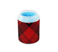 Happy Valentine Buffalo Plaid Tartan Check Scotland Reusable Dog Paw Cleaner with Soft Massage Brush Feet Grooming Supplies for Medium to Large Dogs limpiador de patas para perro