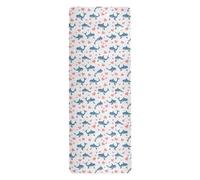 Happy Valentine Cartoon Cartoon Shark White foldable yoga mat for travel for women printed, non slip, yoga non slip towel with carrying bag tapete para ejercicio 71x26 inches