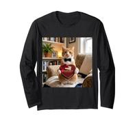 Happy Valentine Cat with a Heart Shaped Box Long Sleeve T-Shirt