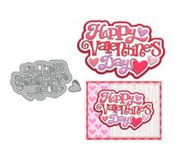 Happy Valentine Day Die Cuts for Card Making Love Metal Cutting Dies Sets for DIY Handmade Scrapbooking Paper Crafting Festivals Album Party Wedding Decorative Supplies