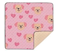 Happy Valentine Heart Cute Dog Pink Soft Foam Baby Play mat Activity Gym for Floor Lightweight Foldable Playroom Activity Mat for Babies Infants Toddlers, 50'' x 50''tapete para juegos de