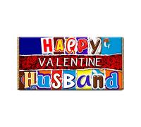 Happy Valentine Husband Chocolate Bar Gift Wrapper for Birthday, Anniversary, Christmas, Valentine (#725) (without chocolate bar)