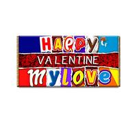 Happy Valentine My Love Chocolate Bar Gift Wrapper for Birthday, Anniversary, Christmas, Valentine (#730) (with chocolate bar)