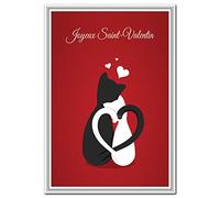 Happy Valentine’s Day Cards in different languages - Design Premium Quality (French Valentine Card - Joyeux Saint-Valentin)