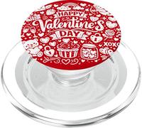 Happy Valentine’s Day Doodle Collage Cute Love Icons Art PopSockets PopGrip for MagSafe