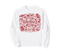 Happy Valentine’s Day Doodle Collage Cute Love Icons Art Sweatshirt