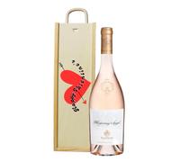Happy Valentine’s Whispering Angel Rosé Wine Gift Set - 75cl | Wooden Presentation Box with Valentine’s Design | Luxury Rosé Gift for Him or Her