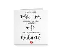 Happy Valentines Card for Fiance - Can't Wait To Marry Red Heart For Her Wifey To Be