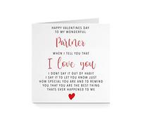 Happy Valentines Card for Partner - Wonderful I Love You For Him Her Boyfriend Girlfriend Husband Wife