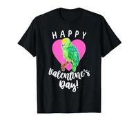 Happy Valentine's Day Amazon Parrot Watercolor Value Graphic T-Shirt, Men, Black, M