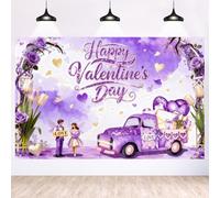 Happy Valentine's Day Backdrop Banner Decor - 6x4 ft Engagement Wedding Photography Background Poster - Romantic Valentine's Day Party Photography Prop Booth - Happy Lover Decorations