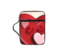 Happy Valentine's Day Bible Cover for Women - Stylish Large Bible Case for Men, Multi-Functional Carrying Book Cover Church Bag with Handle and Zipper Pocket - Bible Bag Christian Gifts