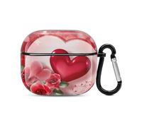 Happy Valentine's Day Bluetooth Earbuds Case Cover Full Body Shockproof Protection Hard Case Support Wireless Charging with Keychain Personalized Gift for AirPods 3