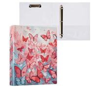 Happy Valentine's Day Butterfly 1.5 in Binders Three-Rings with Pockets 1/2 Packs Office Binder 200 Sheets