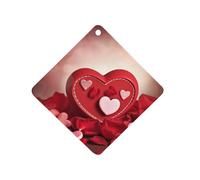 Happy Valentine's Day Car Air Freshener Hanging, Long Lasting Scented Car Aromatherapy Tablets, Rhombus Fragrance Scented Cards for Vehicles, Bedroom, Wardrobe Black-style