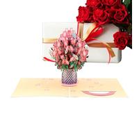 Happy Valentine's Day Card | Romantic Keepsake Home Decor,3D Pop-up Flowers Greeting Card - for Holiday Blessings for Girlfriend Husband Wife Birthday Mothers Thank You School