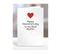 Happy Valentine's Day Card to my Stud Muffin, Husband, Boyfriend, From, Wife, Girlfriend, Funny, Silly, Joke, Gag, for Him, Her, Presents, Men, Women, A5-302c_4