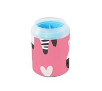 Happy Valentine's Day Cartoon zebras Pink Reusable Pet Foot Washer with Soft Silicone Brush Pets Supplies and Accessories Gently Cleans Paws After Walks