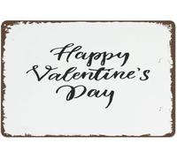 Happy Valentine's Day for Love Vintage Metal Aluminum Tin Sign Door Signs Exterior Home Cave Garage bar Country Poster Club Wall Plaque Decoration Retro Aluminum Sign 8x12 Inch