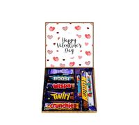 Happy Valentines Day Gift Sweet Box Birthday Box Hamper - 8 Full Size Bars Chocolates 14th February Present For Her/Him Movie Night Chocolate Lovers