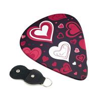 Happy Valentine'S Day Guitar Plectrums, 6 Guitar Plectrums, Double Sided Printing, For Acoustic Guitar, Bass, Ukulele, Electric Guitar (0.46 Mm 0.71 Mm 0.96 Mm)