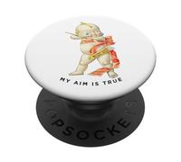 Happy Valentines Day MY AIM IS TRUE Cupid Arrow Cherub Angel PopSockets Adhesive PopGrip