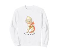 Happy Valentines Day MY AIM IS TRUE Cupid Arrow Cherub Angel Sweatshirt