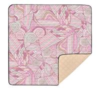 Happy Valentine's Day Peach Soft Thick Baby Gym & Activity Mat for Floor Comfortable Infant Play Activity Mat for Babies Infants Toddlers, 50'' x 50''