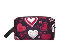 Happy Valentine's Day Portable Large-Capacity Travel Toiletry Bag (Print Models) Waterproof Makeup Storage Bag for Men and Women for Business Trips, Fitness, Bathroom, Daily Storage