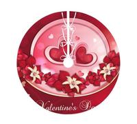 Happy Valentine'S Day Print Christmas Tree Skirt,Holiday Decoration,Suitable For Traditional Farmhouse Christmas Tree Mat