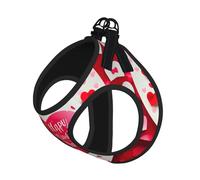 Happy Valentine'S Day Print Dog Harness Reflective Pet Vest Harness Puppy Harnesses Leash Set,For Walking Training