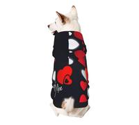Happy Valentine'S Day Print Dog Hoodie Sweatshirt For Small Dogs, Warm, Soft And Breathable Pet Clothes, Easy To Wear Jumper For Winter And Fall Warm