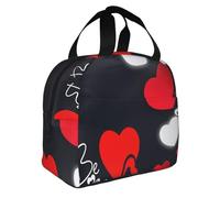 Happy Valentine's Day Print Foldable Insulated Lunch Bag Meals Snacks Beverages Boys Girls Teenagers Picnics