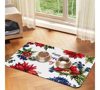 Happy Valentine's Day Print Pet Absorbent Leather Tablecloth for Dogs Cats,Pet Food Mat Leather Feeding Mat for Dogs Cats