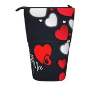 Happy Valentine's Day Print Telescopic Standing Pencil Bag/Stand Up Stationery Bag/Makeup Bag/Storage Case