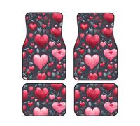 Happy Valentine's Day Print Vehicle Stylish Floor Mats Set 4 Pieces Car Foot Mat Anti-Slip Cushion Vans Sedans