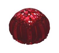 Happy Valentine'S Day Printed Double-Layer Shower Cap, Reusable Shower Cap, Suitable For Various Hair Lengths