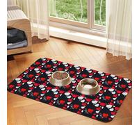Happy Valentine'S Day Printing Feeding Mat For Dogs Cats Pet Absorbent Leather Tablecloth 23.62in*15.75in Cat Dog