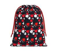 Happy Valentine'S Day Printing Soft Drawstring Gift Bag With Red Ribbon Durable For Christmas Halloween For Adults Gifting