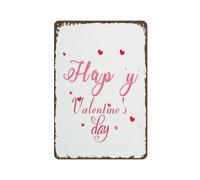 Happy Valentine's Day Red Pink Love Words Gift Sweet Valentine's Decor for Valentine's Day Anniversary Wedding Table Decoration,Gifts For Lover Vintage Metal Tin Sign 8"x12"
