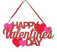 Happy Valentine's Day Sign Valentine's Day Love Heart Pendant Hanging Ornament For Home Party Wall Window Door Happy Sign