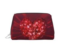 Happy Valentine's Day Stylish Portable Cosmetic Bag with Full-Print Design – Durable PVC Leather Makeup & Toiletry Organizer for Home & Travel Use