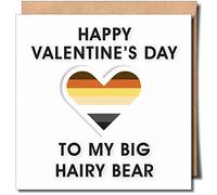 HAPPY VALENTINE'S DAY TO MY BIG HAIRY BEAR. Valentine's day Card - Gay Greeting card - LGBTQIA card - Bear card - Queer card - Same sex card - LGBT card - 150mm x 150mm Premium Card