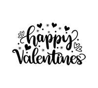 Happy Valentines Heart Love Holiday Valentines Day be Mine Wall Stickers 34x58.3cm Store Decoration Black
