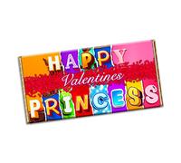 Happy Valentines princess Chocolate Bar Gift Wrapper Gift Present For lover husband wife boyfriend girlfriend friend (#1739) (with chocolate bar)