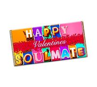 Happy Valentines Soulmate Chocolate Bar Gift Wrapper Gift Present For lover husband wife boyfriend girlfriend friend (#1753) (without chocolate bar)
