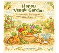 Happy Veggie Garden: A Cozy and Cute Coloring Journey Through Friendly Vegetables and Garden Fun - Perfect for Ages 4-6
