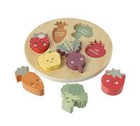 Happy Veggies Wooden Puzzle Board - Includes 6 Play Food Vegetables - Shape Sorter Wooden Puzzles for 1 Year Old, Toddler - Educational Montessori Early Development & Activity Toys by Orange Tree Toys